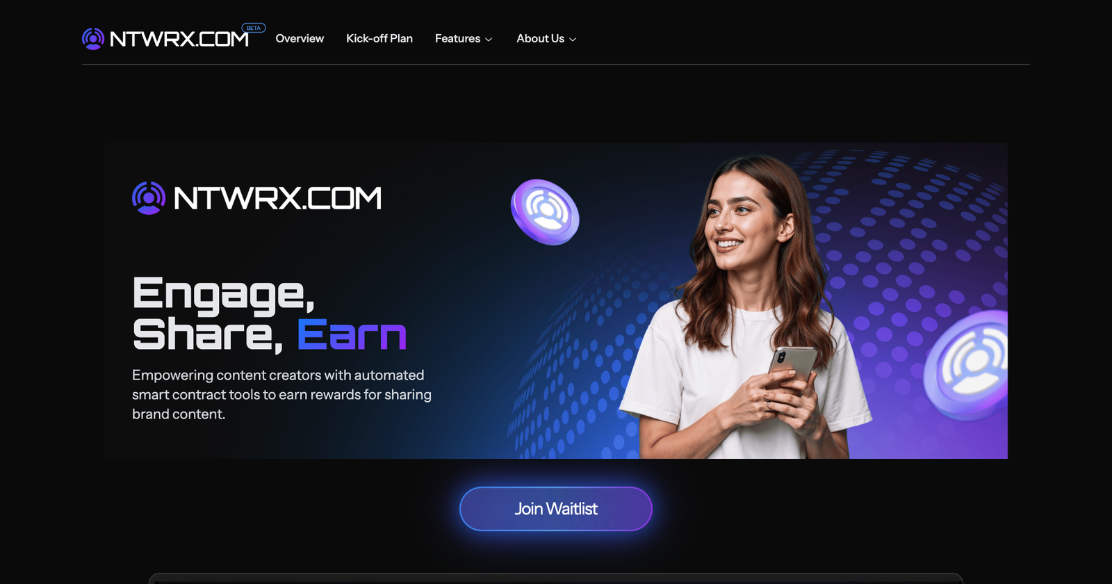 fig. 6 ntwrx, a Web3 creator-and-brand campaign platform, in beta.
